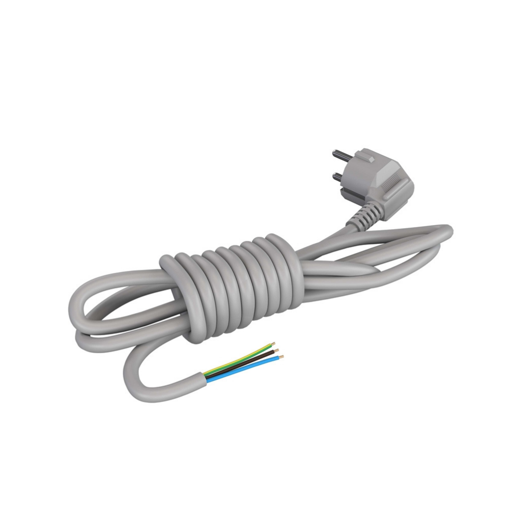EAE 1075778 Fişli Besleme Kablosu 4 Metre 3x1,5 mm² Gri