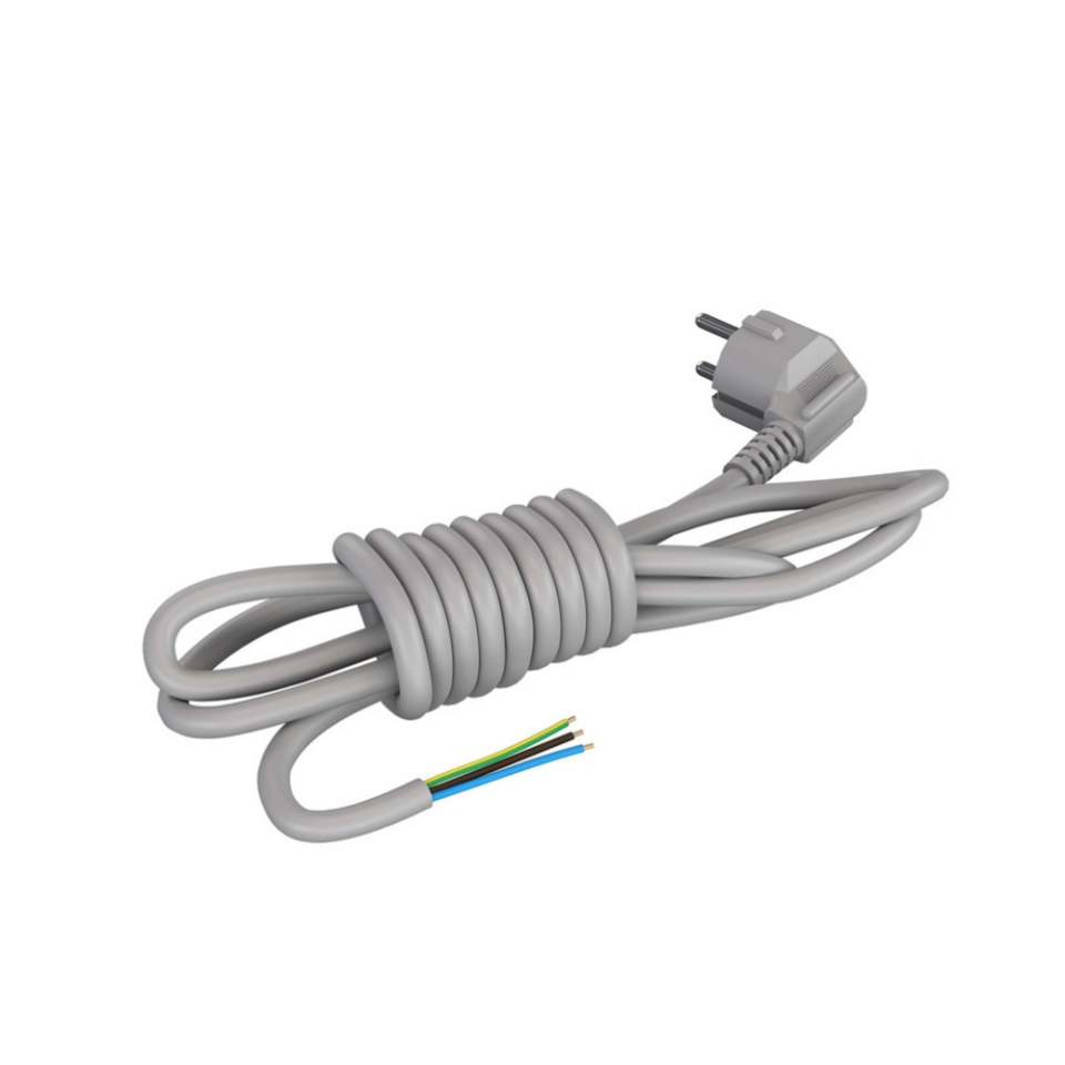 EAE 1075780 Fişli Besleme Kablosu 5 Metre 3x1,5 mm² Gri