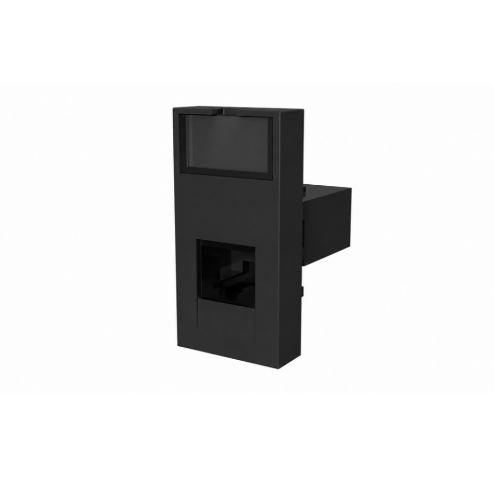 EAE 1075816  CAT6 UTP RJ45 Data Soketi - Faceplate Montajlı, Siyah (Keystone Jack)