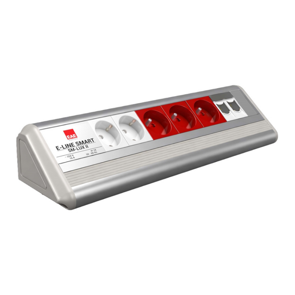 EAE  3404561 SM-LUX Masaüstü Priz Bloğu, 2 Şebeke, 3 UPS, 2 Data