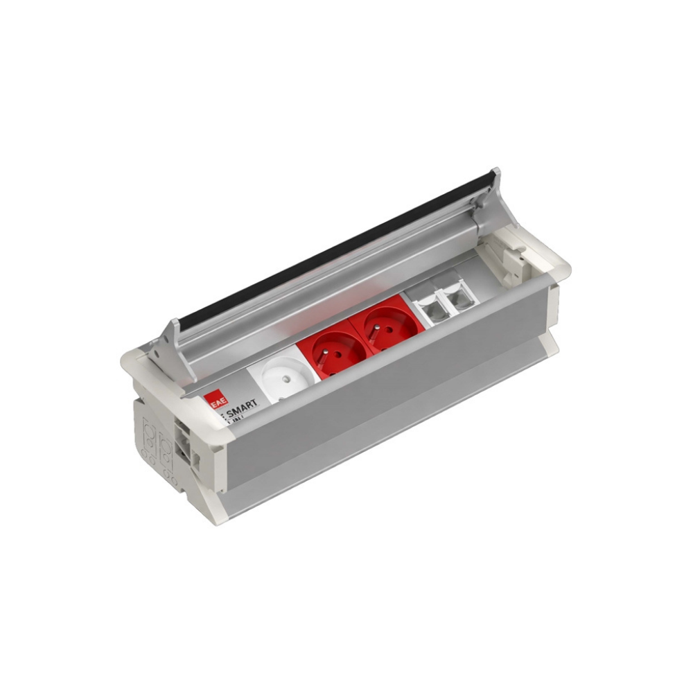 EAE 3404631  SM-IN Gömme Tip Priz Bloğu, 1 Şebeke, 2 UPS, 2 Data, Alüminyum Gövde Eloksal Renk