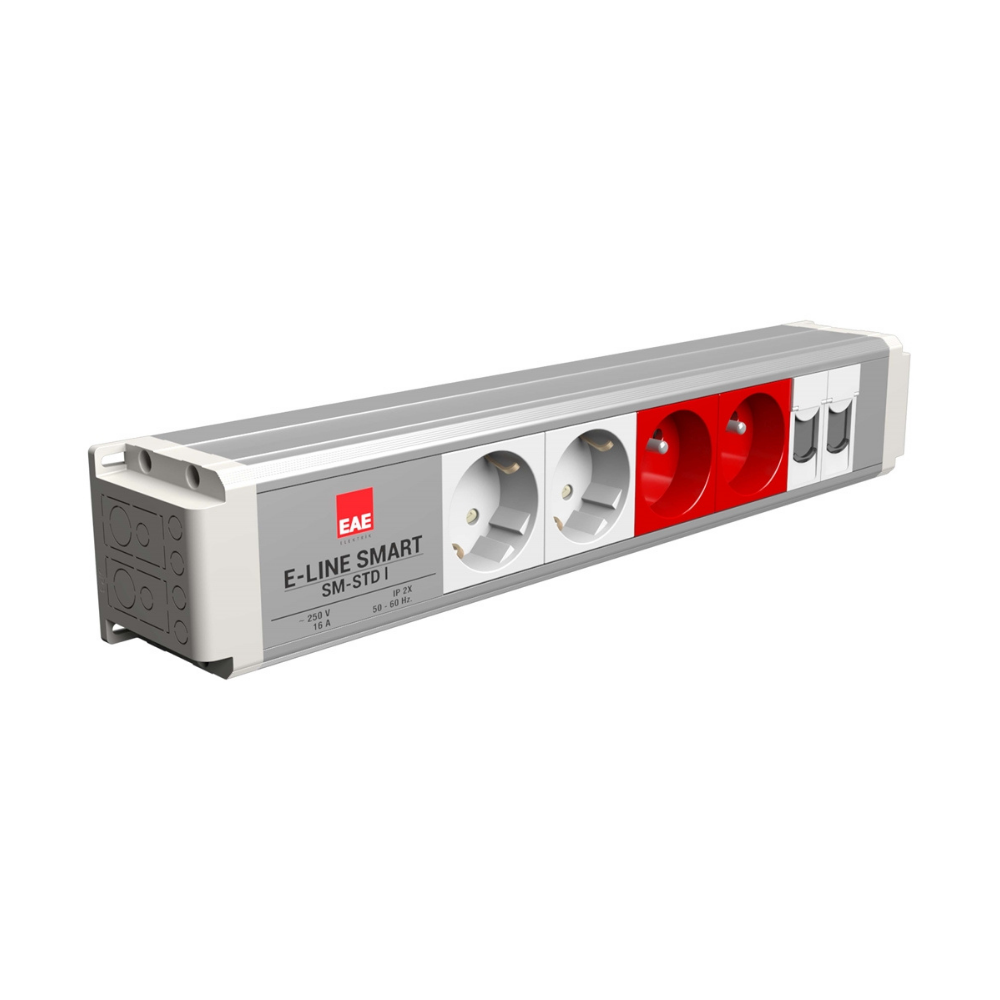 EAE 3404702 SM-STD Masaüstü Priz Bloğu, 2 Şebeke, 2 UPS, 2 Data