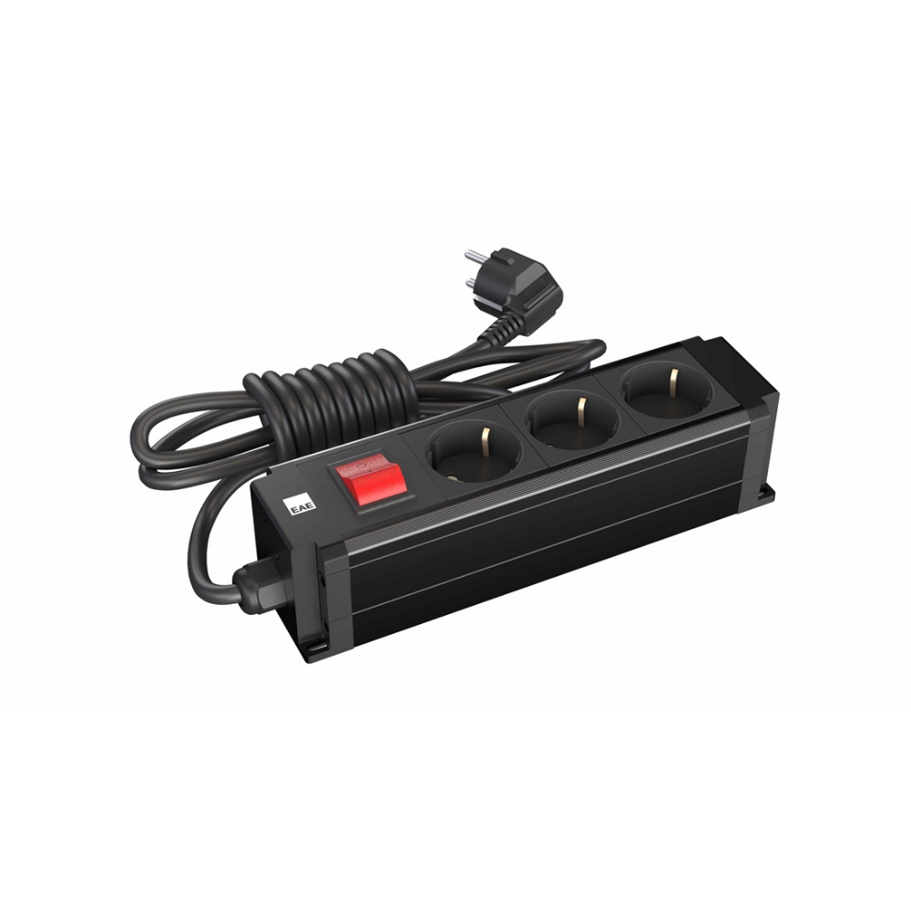 EAE 3409145 3 lü Grup Priz Butonlu Siyah (STDK-S3B)