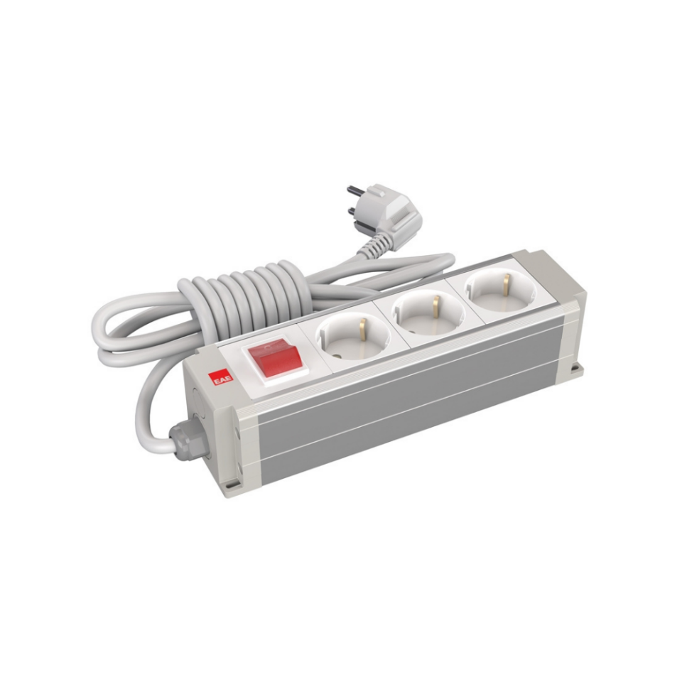 EAE 3409143 3 lü Grup Priz Butonlu Gri (STDK-G3B)