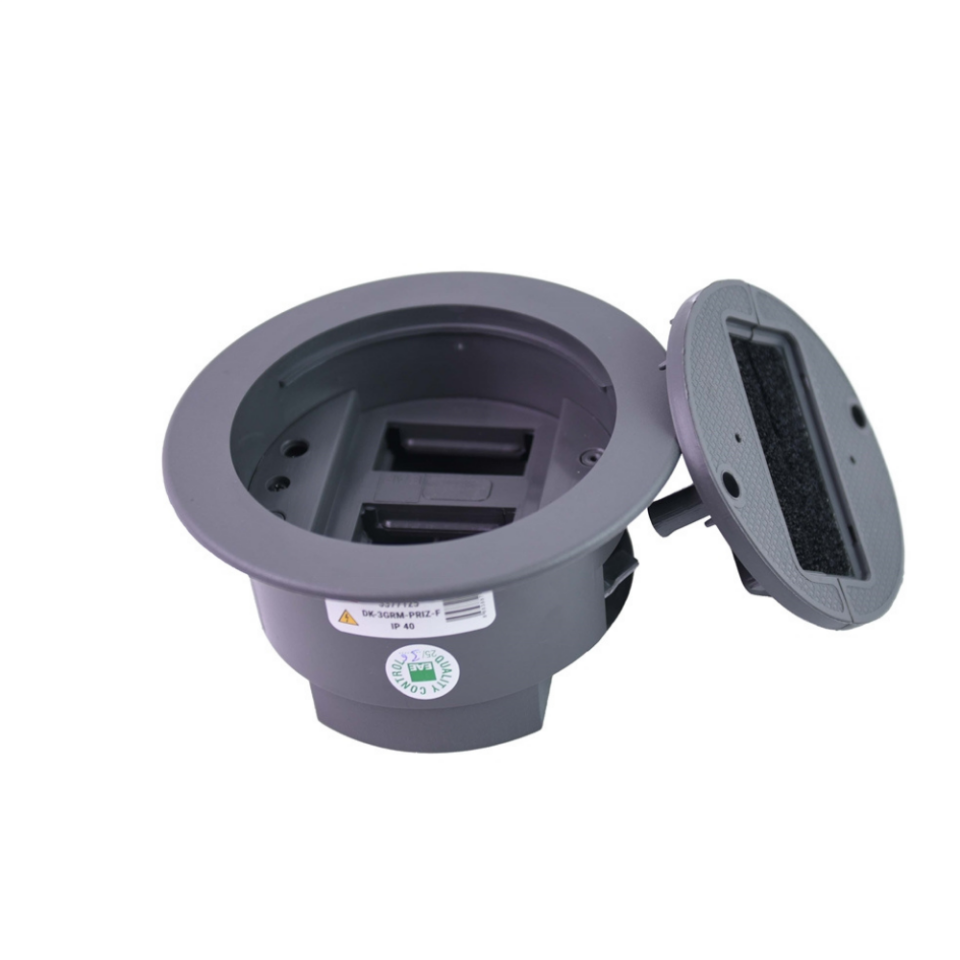 EAE  3377125 Grommet 3 Modül Prizli Komple Set Füme