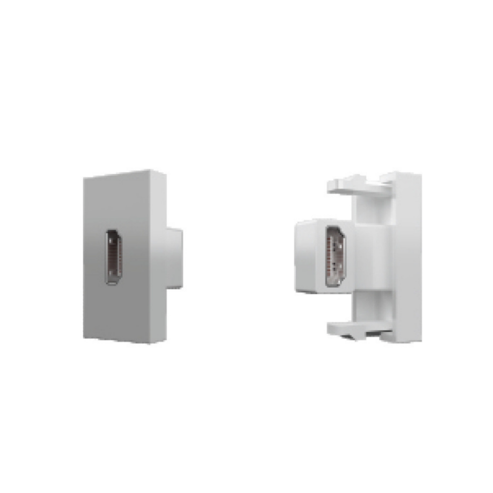 EAE 1016317 HDMI Adaptör, 22,5x45 mm Dişi-Dişi, 90 Açılı, Vidalı Beyaz