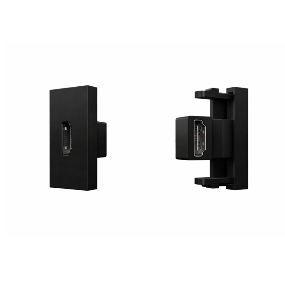 EAE 1053871 HDMI Adaptör, 22,5x45 mm Dişi-Dişi, 90 Açılı, Vidalı Siyah